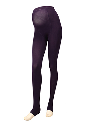 孕婦專用時尚彈性厚棉踩腳褲襪/九分褲襪-紫 