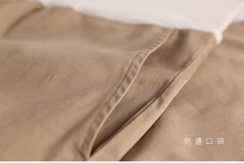 俐落剪裁與簡便口袋設計-推薦高棉寬版口袋孕婦褲