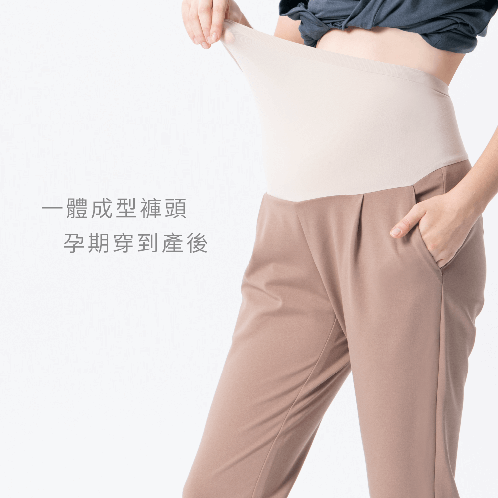 一體成形從產前穿到產後-推薦舒適百搭上班孕婦8分褲